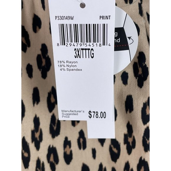 Premise Women Pants Size 3X Pull On Tummy Control Cheetah Print Ankle Hi Rise - Picture 5 of 16